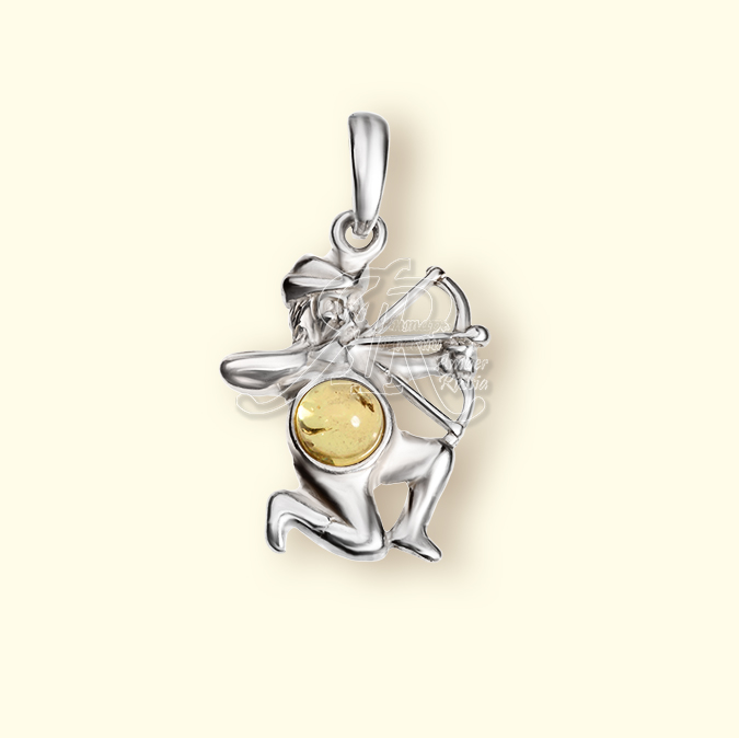 Подвеска Посеребрение, янтарь